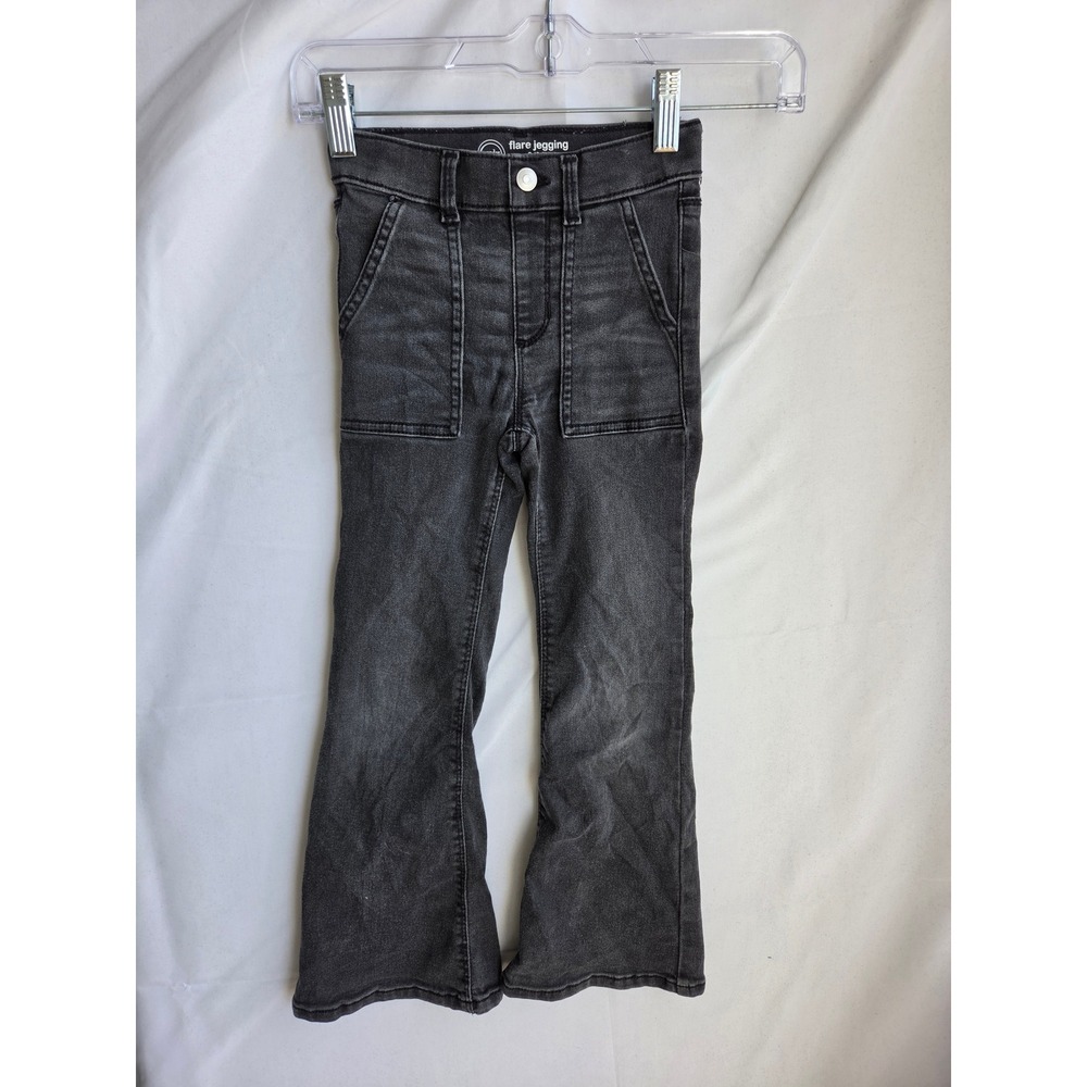 Wonder Nation Flare Jegging Girls S Black Faded Slim Mid Rise Flare